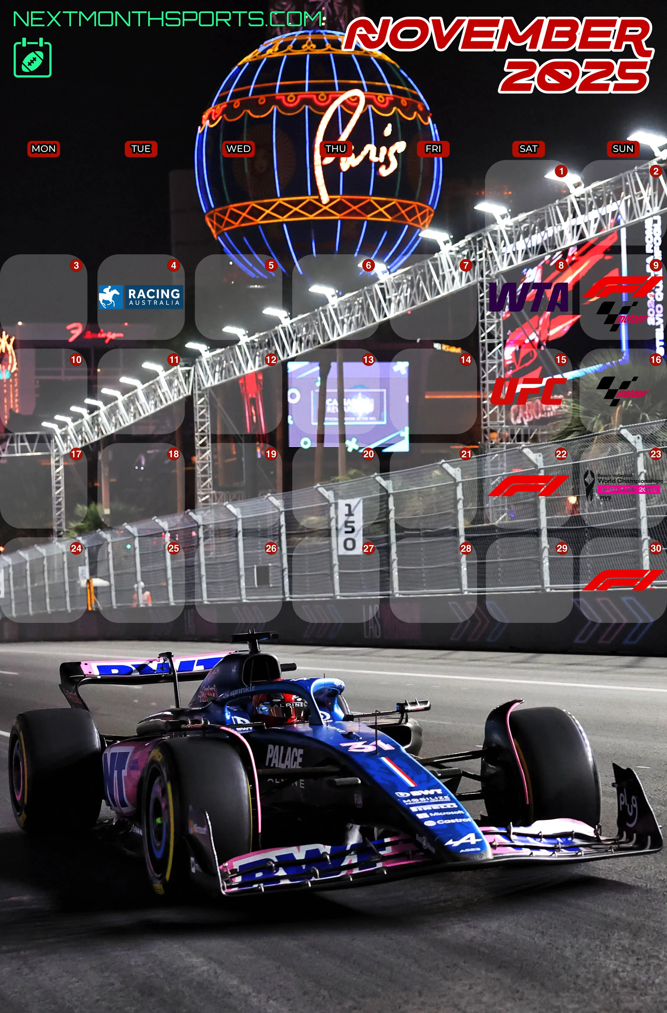 Preview of November 2025 sports calendar